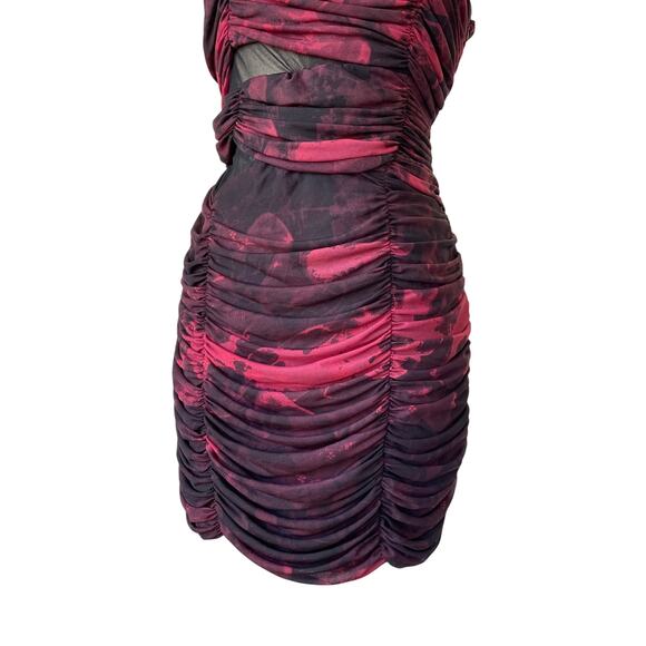 Y2K Dark Fairy bodycon dress Large ruched one shoulder deadstock Rampage Grunge - Picture 3 of 6